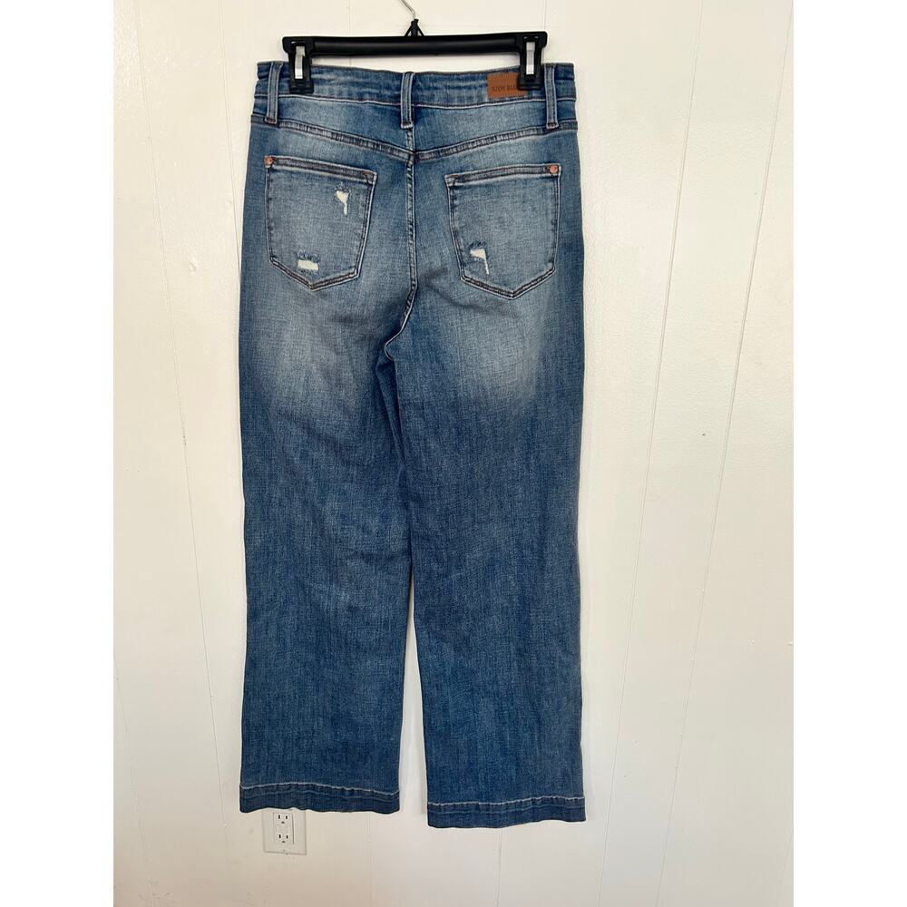 Judy Blue Wide Leg Medium Wash Blue Jeans Women's 9/29 (Actual 31) XC Fast Ship - Picture 7 of 10